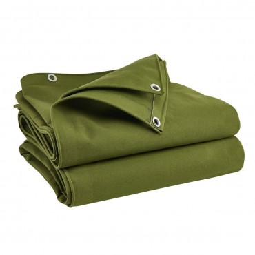 Car Army Green Heavy Duty Cover Canvas Tarp Tarpaulin Sun Rain Waterproof Dustproof Cover For Truck Boat Store Roofing Sheets