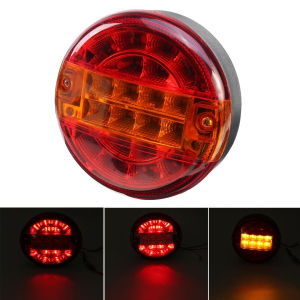 10-30V Car Rear Tail Light Round Hamburger LED Lamp For Lorry Truck Van Trailer