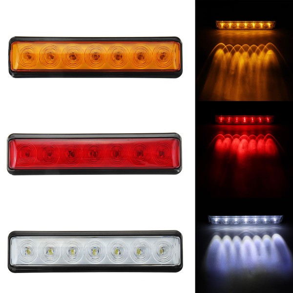 12V 0.12A 1.5W 7 LED Car Tail Light Turn Signal Brake Reversing Lamp Side Marker Light