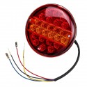 12V 25LED Hamburger Rear Tail Lamp Round Stop Indicator Light for Trailer Truck Caravan Van Bus