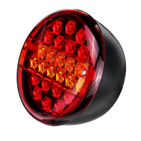 12V 25LED Hamburger Rear Tail Lamp Round Stop Indicator Light for Trailer Truck Caravan Van Bus