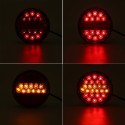 12V 25LED Hamburger Rear Tail Lamp Round Stop Indicator Light for Trailer Truck Caravan Van Bus