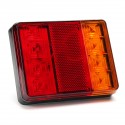12V 8 LED Car Truck LED Rear Tail Brake Lights Warning Turn Signal Lamp Red+Yellow 2PCS for Lorry Trailer Caravans