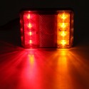 12V 8 LED Car Truck LED Rear Tail Brake Lights Warning Turn Signal Lamp Red+Yellow 2PCS for Lorry Trailer Caravans