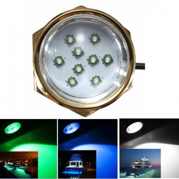 27W 1800LM DC 11-28V Titanium Under Water LED Light for Yacht Boat Car Motorcycle