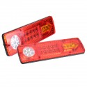 2PCS 12V LED Trailer Truck Rear Tail Brake Stop Turn Light Indicator Reverse Lamp