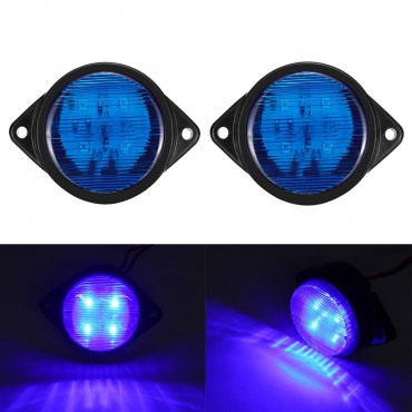 2PCS 24V 4LED Trailer Side Marker Lights Truck Caravan Van Stop Indicator Light