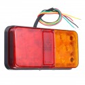 2Pcs 10 LED Rear Stop Indicator Tail Lights Red+Amber for Trailer Truck Lorry Caravan Van 12-80V