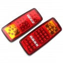 2Pcs 33LEDs Rear Tail Lights Stop Brake Reverse Turn Signal Indicator Lamps Waterproof Trailer Truck Bus Van 12V