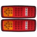 2Pcs 33LEDs Rear Tail Lights Stop Brake Reverse Turn Signal Indicator Lamps Waterproof Trailer Truck Bus Van 12V