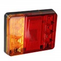 2Pcs LED Rear Tail Stop Light RED+Amber 24V/12-80V Waterproof IP65 for Trailer Truck ATV