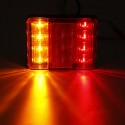 2Pcs LED Rear Tail Stop Light RED+Amber 24V/12-80V Waterproof IP65 for Trailer Truck ATV