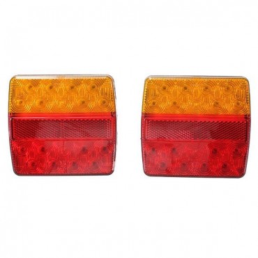 2x LED Truck Trailer Rear Tail Light Indicator Stop Lamp E-Marked 12V