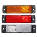 3 LED Side Marker Lights with Rear Reflector Indicator 12-24V Amber/Red/White For Truck Lorry Trailer