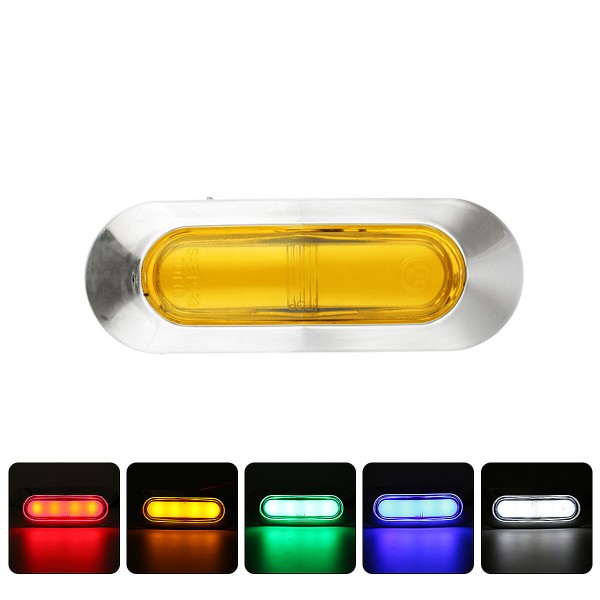 4LED Side Marker Indicator Light Clearance Lamp For 12V-24V Truck Trailer Lorry Van