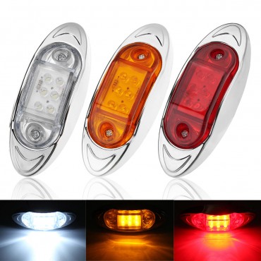 LED Chrome Side Marker Indicator Lights Lamps 24V 10cm for Truck Trailer Lorry