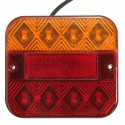 LED Taillight Turn Signal Lights Brake Stop Lamp Red Amber 10-30V 9.3x10.2cm for Truck Trailer