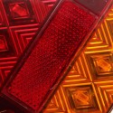 LED Taillight Turn Signal Lights Brake Stop Lamp Red Amber 10-30V 9.3x10.2cm for Truck Trailer