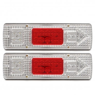 Pair 12V 0.5A 19LED Car Tail Light Stop Indicator Lamp for Trailers Trucks Lorries