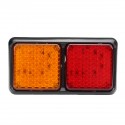 Pair 24V 72LEDs Tail Lights Red Amber Brake Turn Signal Lamps for Trailer Truck Caravan