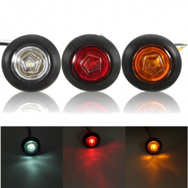 Universal Amber/Red/White Side Marker Light LED Lamp for 12V/24V Car Van Truck Trailer