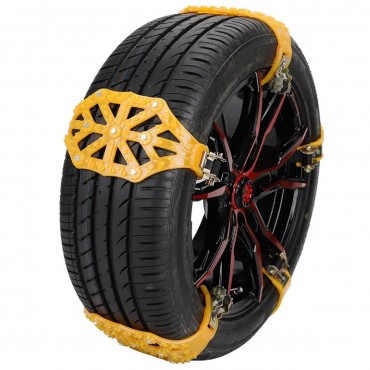 1PC Car Wheel Tire Snow Anti-skid Chains Ice Sand Anti-slip Universal Safety Emergency Black Yellow