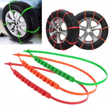 Universal Car Snow Chain Thickened Tendon Truck Wheel Tire Anti-skid Antiskid Safety Belt Safe Driving Orange/Green/Red For Ice Sand Muddy Offroad