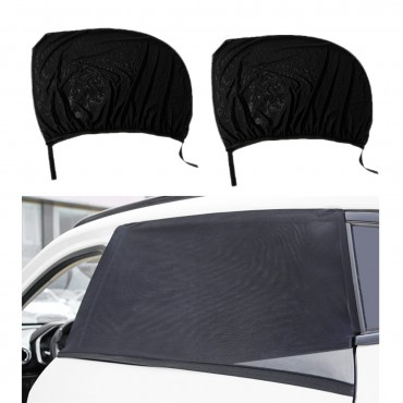 Pair Rear Car Sun Shade Window Visor Mesh Curtain UV Protection For Kids Baby