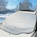 Silver Car Windshield Snow Cover Sun Shade Protector with Magnets for CRVs Trucks SUVs RVs