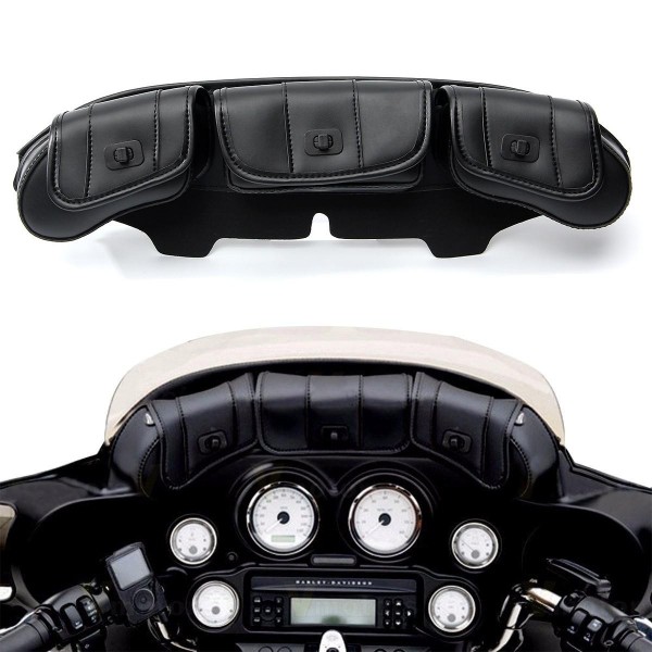 3 Pouch Pocket Fairing Wind Shield Bag For Harley Electra Street Glide Touring