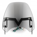 Universal 5-7inch Smoke Round Headlight Front Fairing Motorcycle Windshield Windscreen With LED