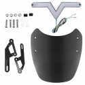 Universal 5-7inch Black Round Headlight Front Fairing Motorcycle Windshield Windscreen With LED