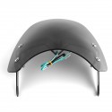 Universal 5-7inch Black Round Headlight Front Fairing Motorcycle Windshield Windscreen With LED