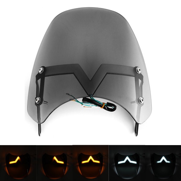 Universal LED Front Fairing Windshield Motorcycle Windscreen Fitting 5inch-7inch Round Headlight