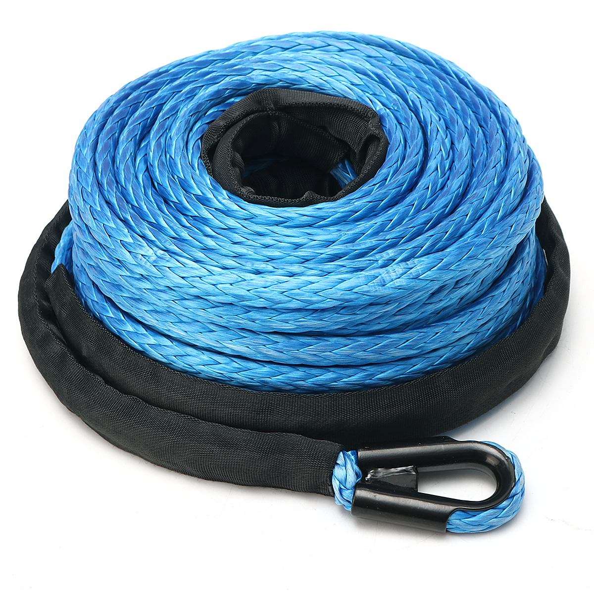 10mm-x-30m-Black-Synthetic-Winch-Rope-with-Aluminum-Hawse-Fairlead-ATV-Winch-Kit-1241593