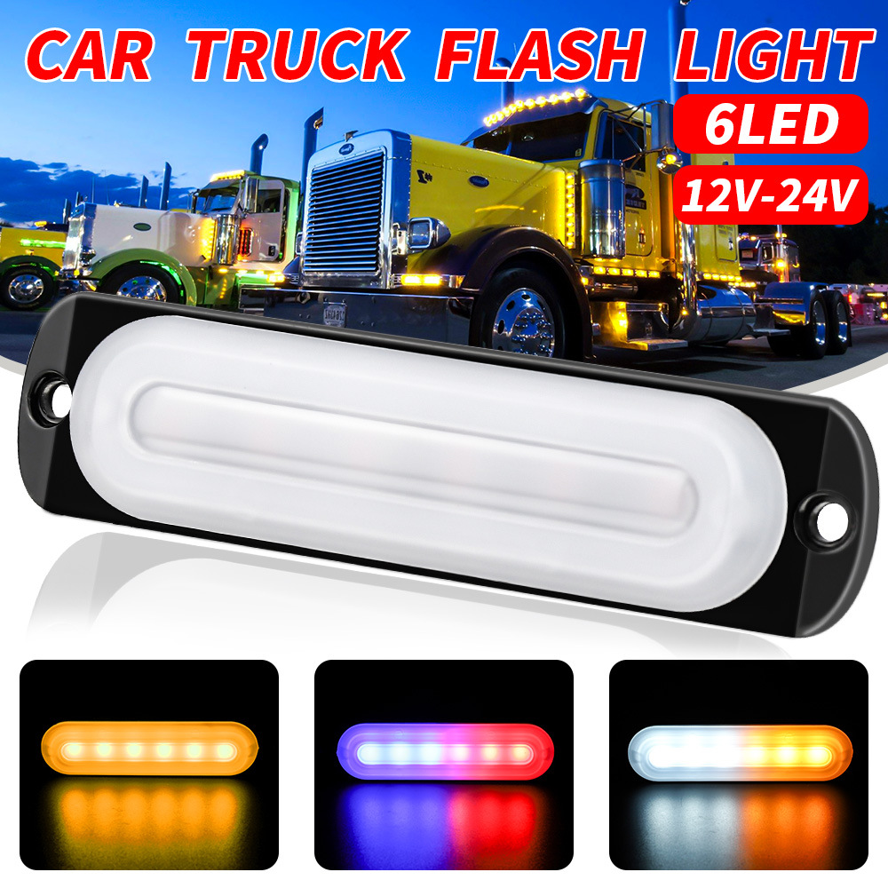 12V-24V-18W-6-LED-Strobe-Side-Light-Guide-Lamp-For-Truck-Car-RV-Boat-1761576