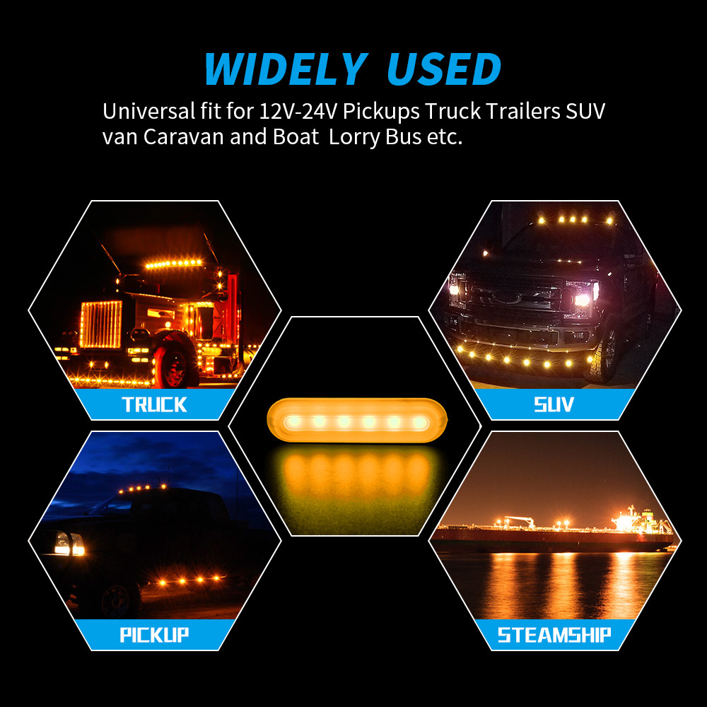 12V-24V-18W-6-LED-Strobe-Side-Light-Guide-Lamp-For-Truck-Car-RV-Boat-1761576