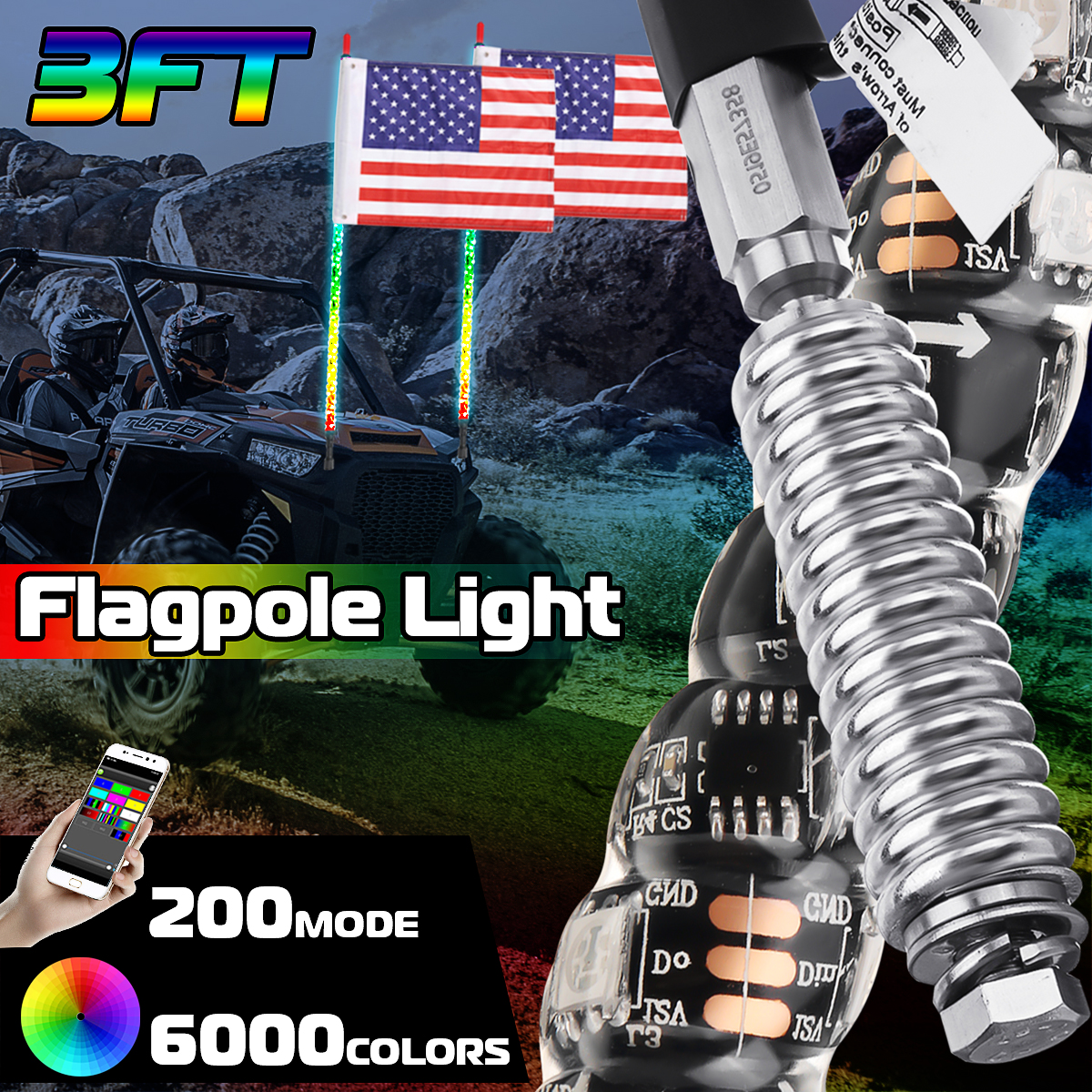 12V-3FT4FT-bluetooth-LED-Flagpole-Light-6000-Colors-200-Modes-APP-Controll-For-UTV-ATV-Moto-Accessor-1593206