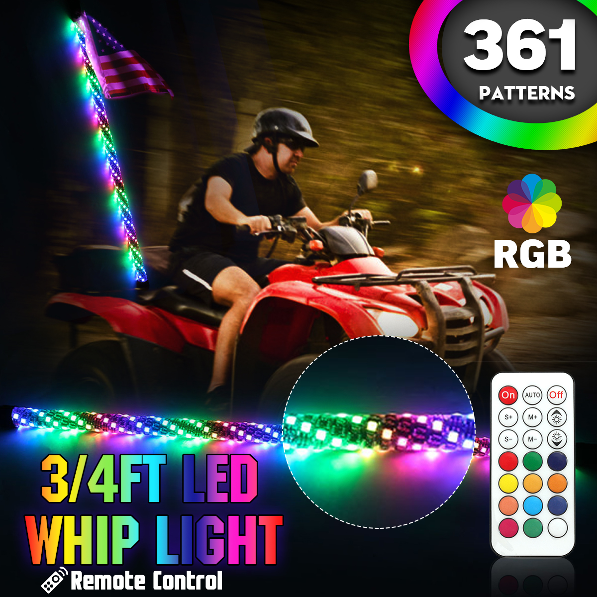 12V-3FT4FT5FT-LED-4WD-Strip-RGB-Color-Whip-America-USA-Flag-Light-With-Remote-Control-For-Jeep-ATV-U-1635262