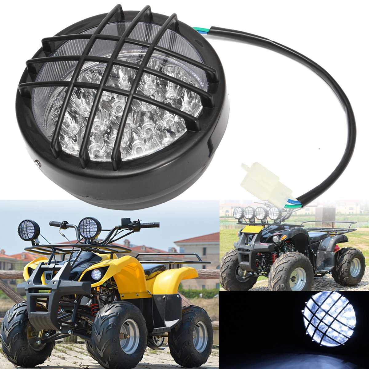 12V-Front-LED-Headlight-Lamp-For-ATV-Quad-4-Wheeler-Go-Kart-Roketa-SunL-Taotao-1124312