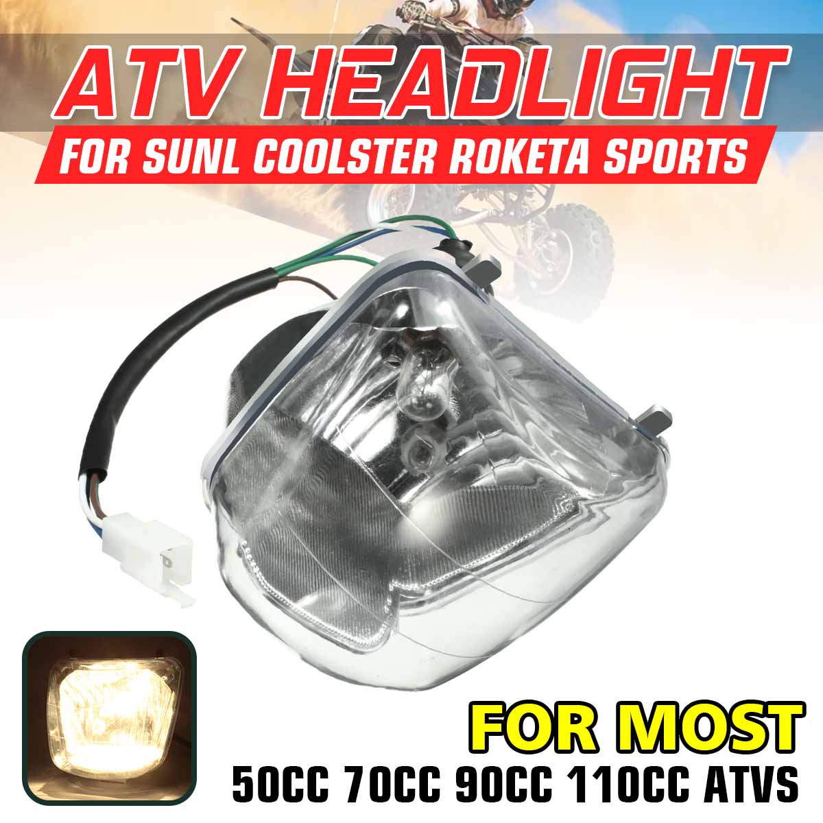 50cc-70cc-90cc-110cc-Front-Headlight-Assembly-For-ATV-QUAD-SUNL-COOLSTER-TAOTAO-1044387
