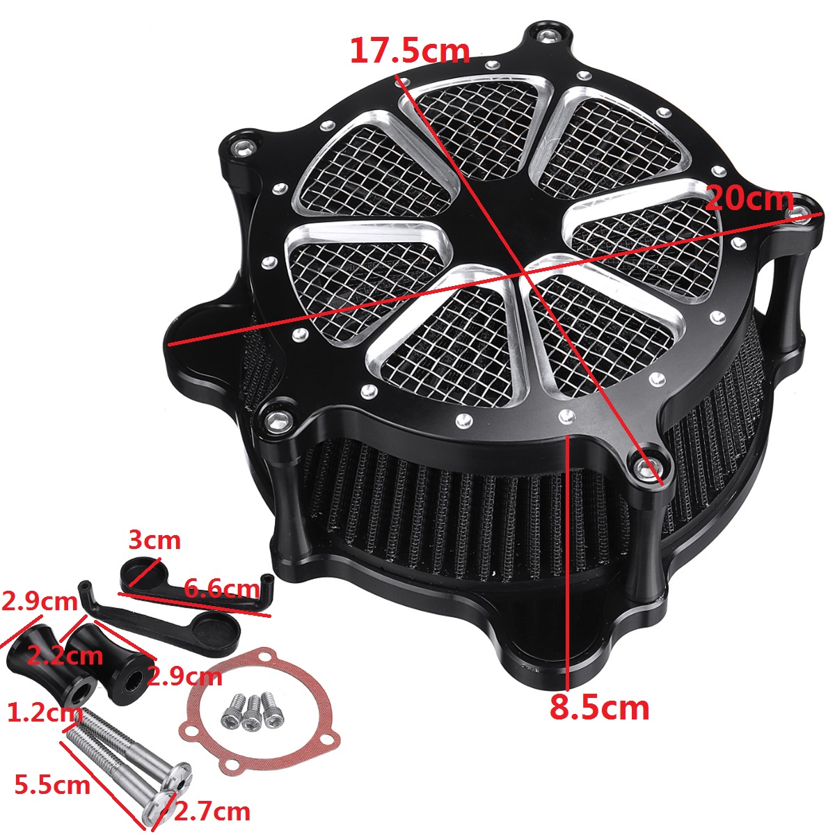 Motorcycle-Air-Cleaner-Intake-Filter-System-Black-For-Softail-Touring-Dyna-1993-2016-1695805