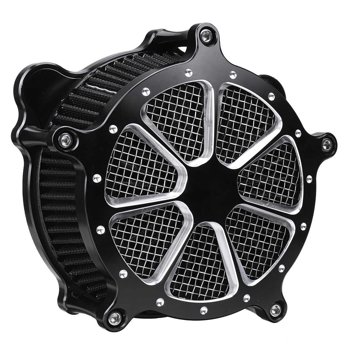 Motorcycle-Air-Cleaner-Intake-Filter-System-Black-For-Softail-Touring-Dyna-1993-2016-1695805