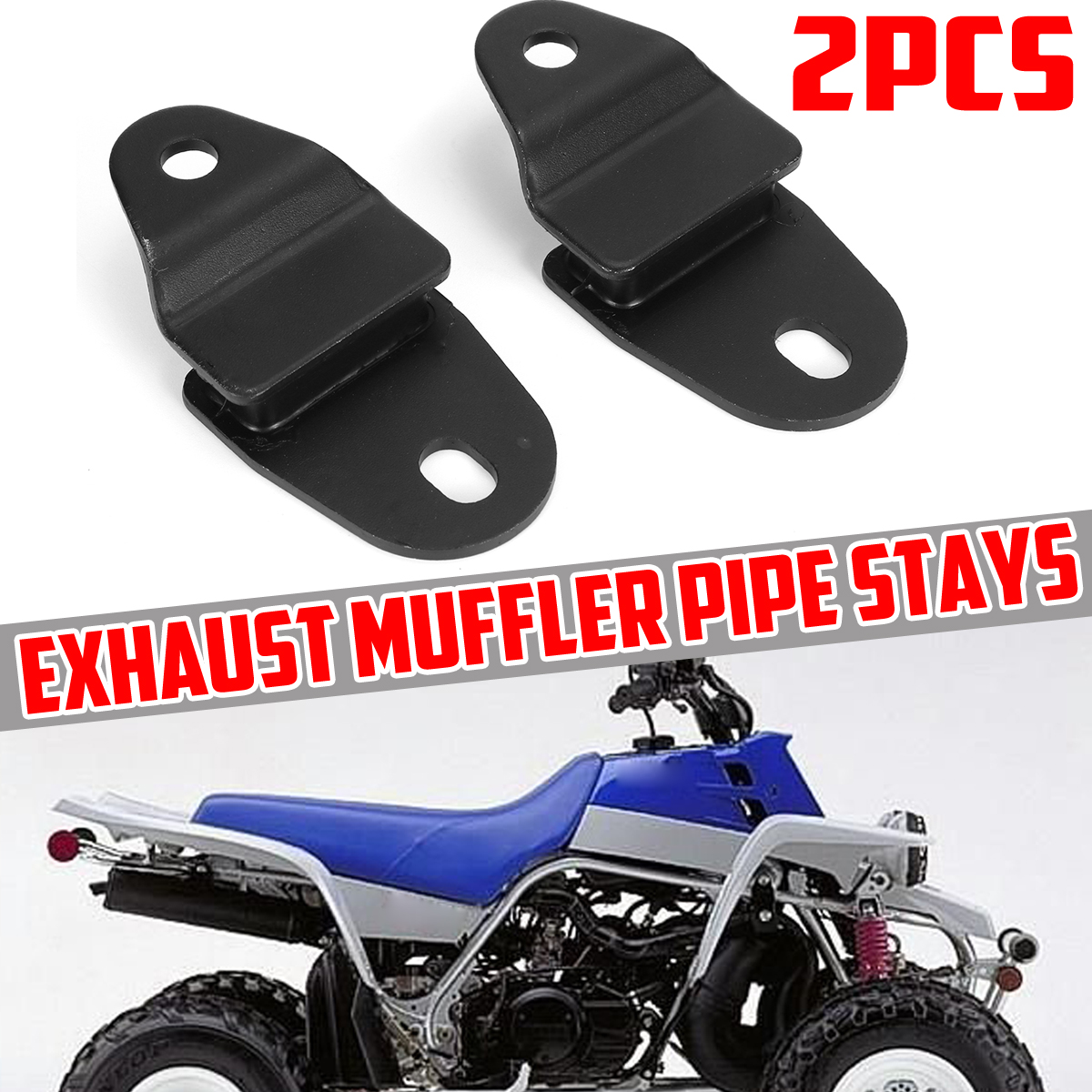 Pair-Exhaust-Muffler-Stays-Mounts-Hangers-For-Yamaha-Banshee-350-YFZ350-1987-2006-1724807