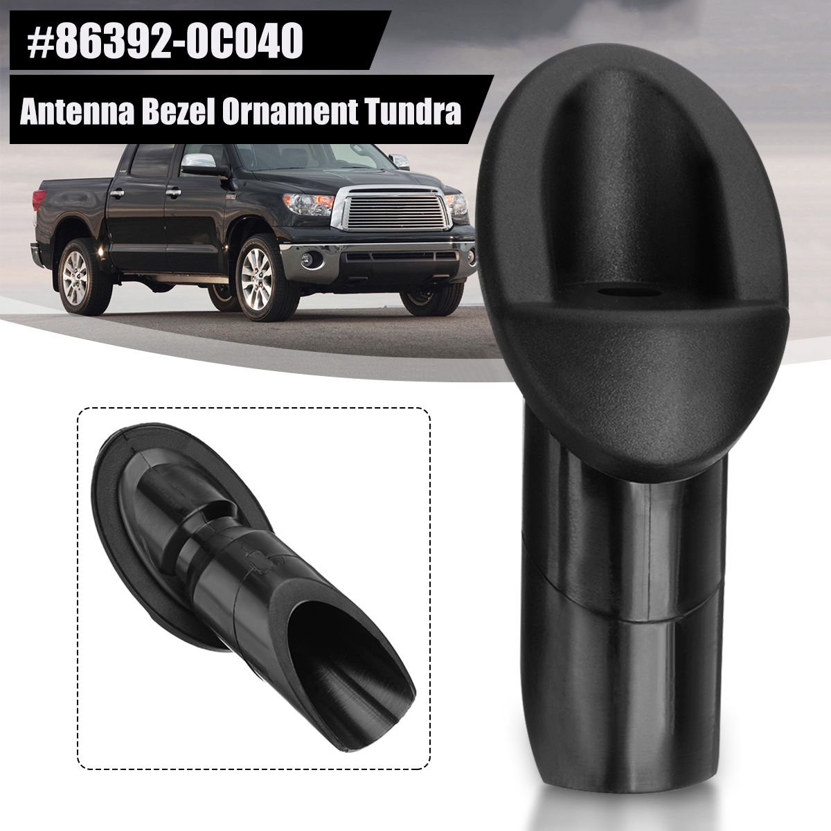 ABS-Antenna-Bezel-Ornament-Manual-Radio-Fender-Base-Black-For-Toyota-Tundra-2007-2013-863920C040-1527516