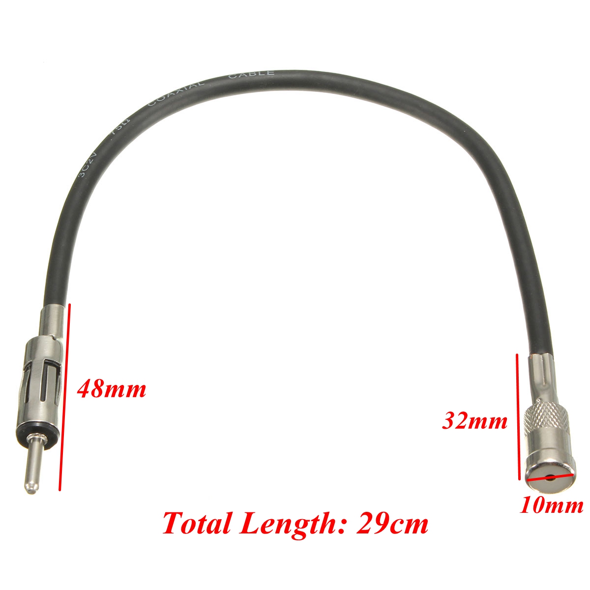 Car-ISO-to-DIN-Male-Aerial-Radio-Stereo-Antenna-Extension-Cable-Adapter-AAN2102-1014663