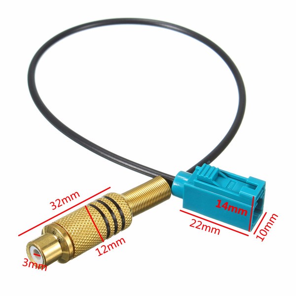 Car-Radio-Antenna-Adaptor-Connector-Cable-Fakra-To-RCA-Female-Din-for-VW-Ford-1105785