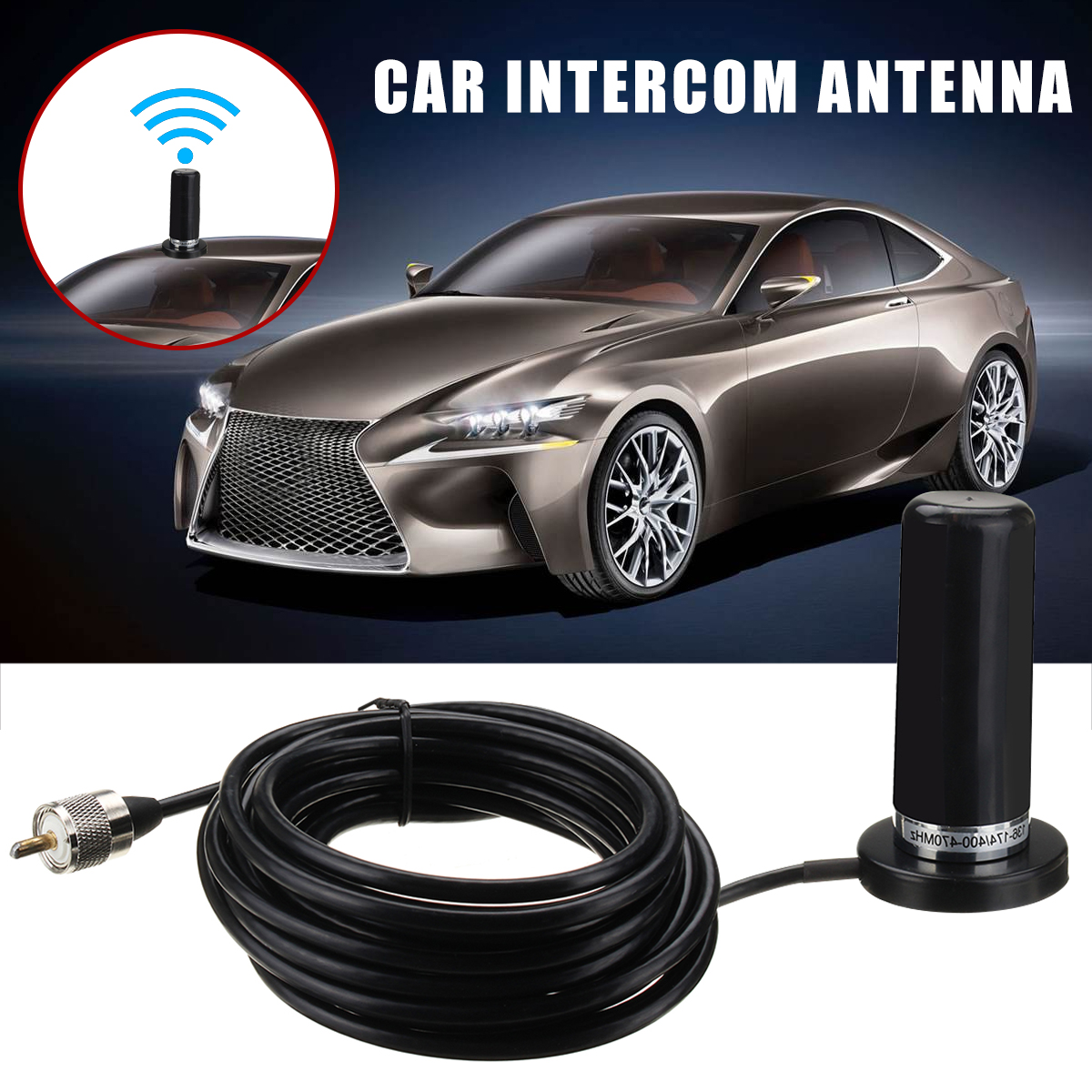 Dual-Band-Vehicle-Car-Antenna-Mobile-Radio-Magnetic-Mount-Base-Cable-w-Sucker-1237769