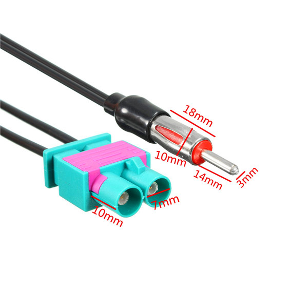 Radio-Stereo-Aerial-Adaptor-Antenna-Male-Dual-Fakra-Din-for-Audi-VW-Volkswagen-1099350