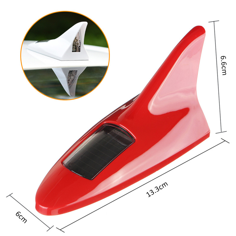 Universal-12LED-11-Mode-Solar-Power-Car-Roof-Antenna-Lamp-Flashing-Warning-Light-12V-RedBlackSilverW-1611410